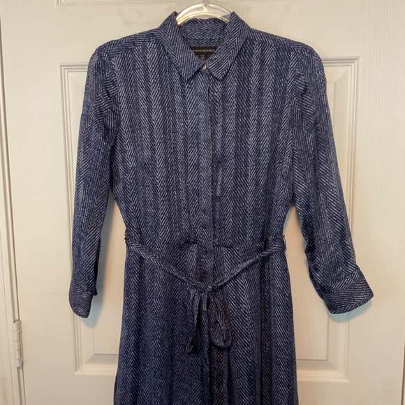 Banana Republic Herringbone Maxi Shirt Dress - Picture 7 of 15